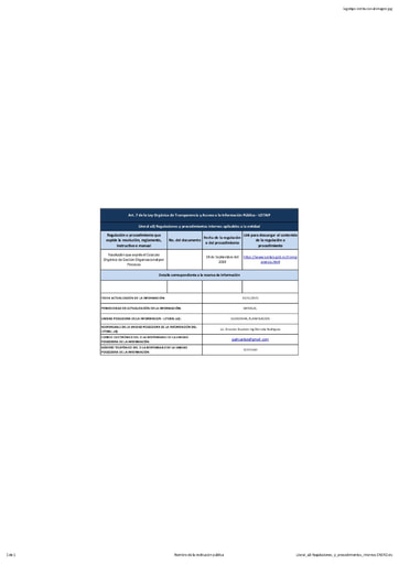 Literal a3 Regulaciones y procedimientos internos ENERO